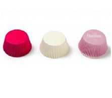 Picture of 75 WHITE/PINK/FUCSIA BAKING CUPS 50 X 32 MM
